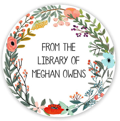 Vine Wreath Library Round Stickers